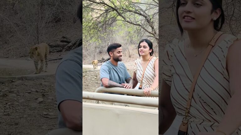 Suryakumar Yadav SKY giving pose with Leopard in Jhalana Safari #Jaipur #Rajasthan #Wildlife
