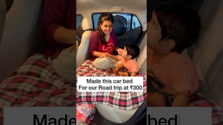 Super comfy car bed for Road trips wear seatbelt for safety #carbed #roadtrip #trending #shorts